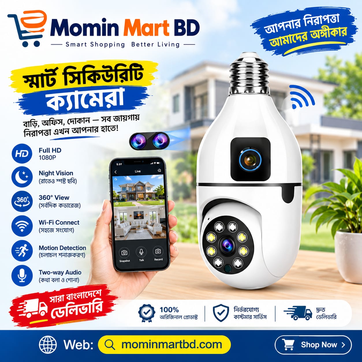 Nova Cam Bulb Ptz Dual Lens Wi-FI IP Camera