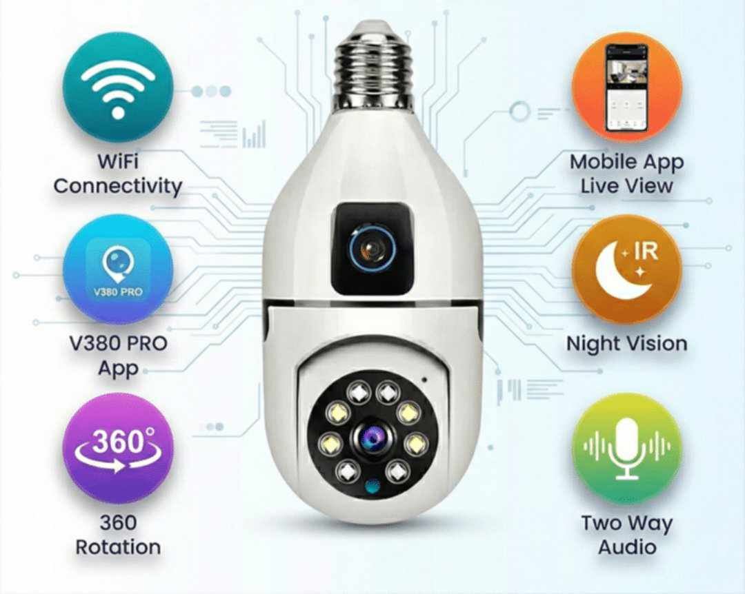 Bulb Ptz Dual Lens Wi-FI IP Camera