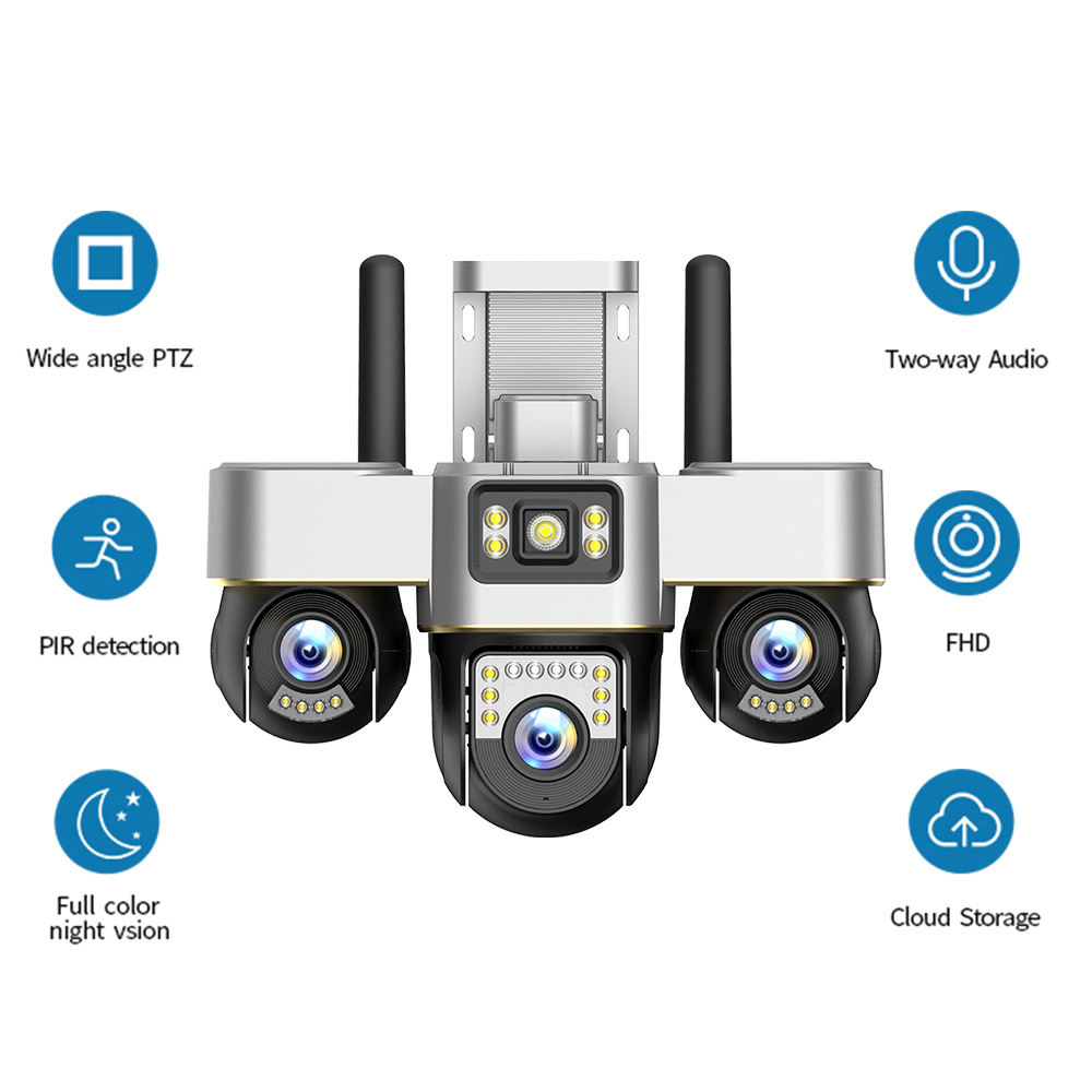 PTZ Outdoor 3 Lens Moving Wi-Fi IP Camera