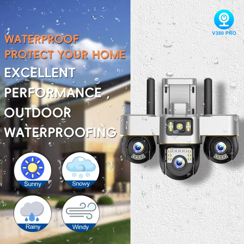 V380pro PTZ Outdoor WaterProof 3 Lens Moving Wi-Fi IP Camera.