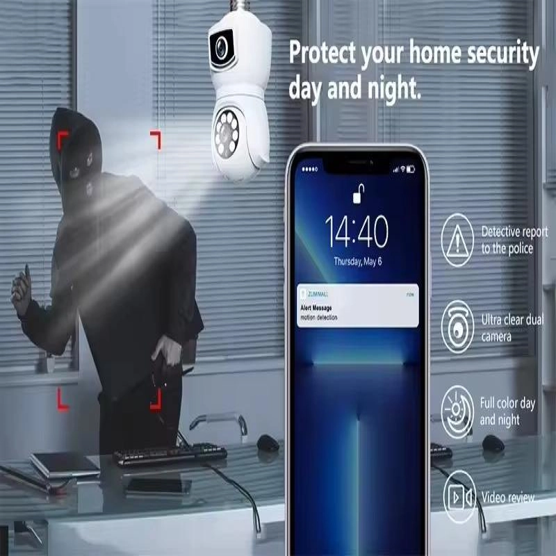 V380pro Bulb Ptz Dual Lens WiFi IP Camera